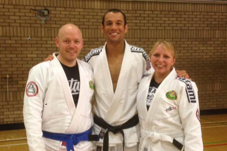 Bill and Caroline with Ryron Gracie | Team Pedro Sauer UK